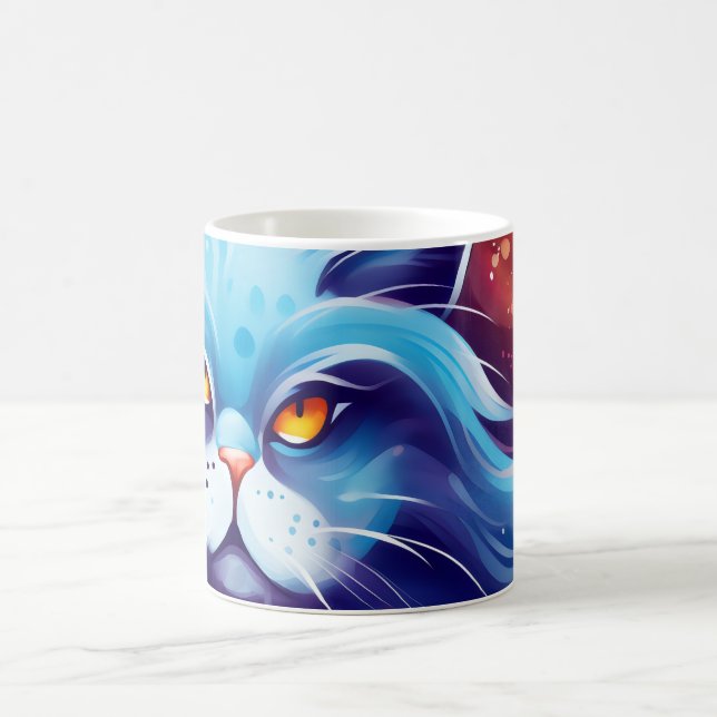 Dream Cat Abstract world of colours Magic Mug (Center)