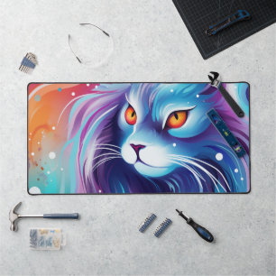 Dream cat blue desk mat