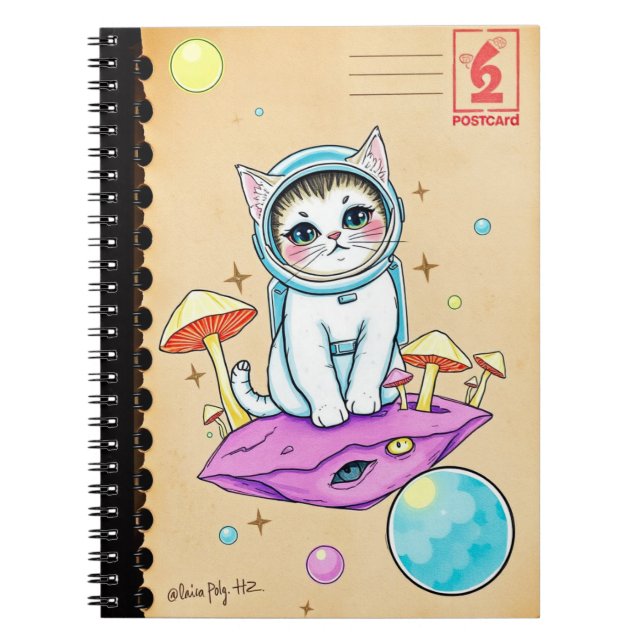 Dream Cat Journal – Retro Cosmic Vibes (Front)
