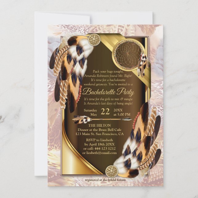 Dream Catcher Bachelorette Invitation (Front)