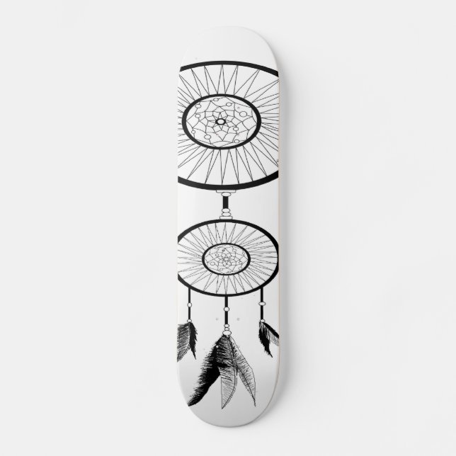 DREAM CATCHER BLACK AND WHITE SKATEBOARD (Front)