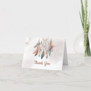 Dream Catcher Boho Pastel Thank You Card