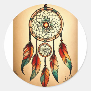 Dream Catcher Classic Round Sticker