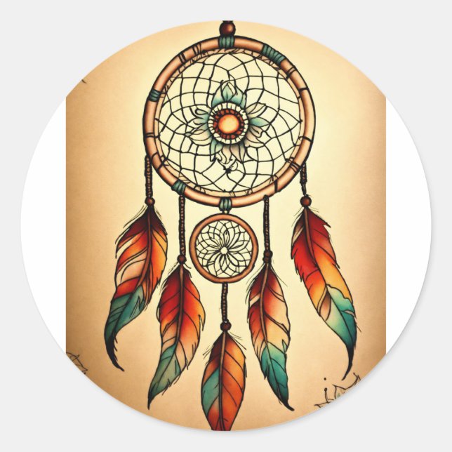 Dream Catcher Classic Round Sticker (Front)