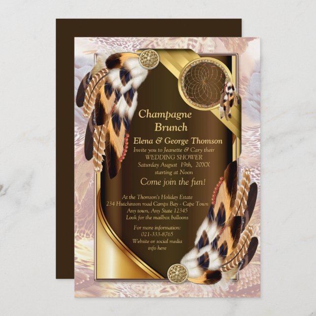 Dream Catcher Couple Shower Invitation (Front/Back)