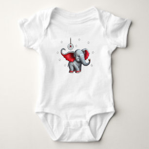 Dream Catcher Cute Baby Elephant. Transparent Back Bodysuit