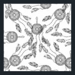 Dream Catcher Design 2 Poster<br><div class="desc">Hand drawn vector doodle black dream catcher with feathers seamless pattern| © and ® Bigstock® - All Rights Reserved.</div>