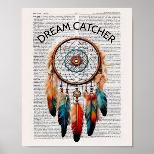 Dream catcher - Dictionary page art work Poster