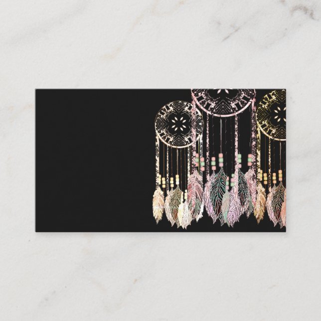 Dream Catcher Feathers Water Colour Business Cards (Front)