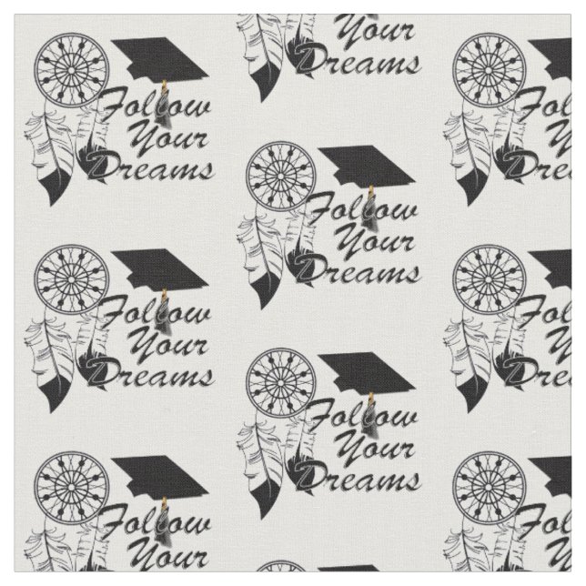 Dream Catcher: Follow Your Dreams Grad Fabric (Close Up)