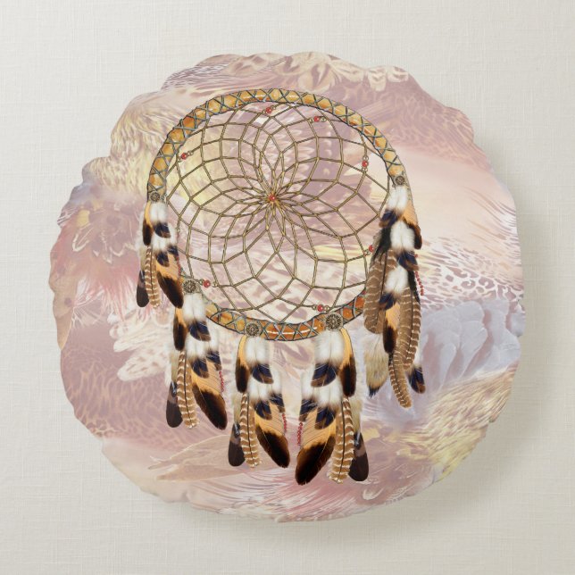 Dream Catcher Home Decor Round Cushion (Front)