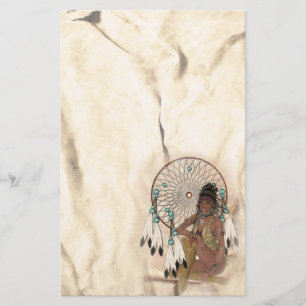 Dream Catcher Indian Maiden Native American Stat