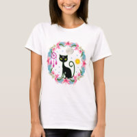 Dream Catcher Moon Stars Sun Black Wiccan Cat