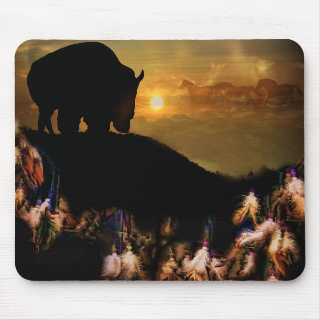 Dream Catcher Native American Animal Spirit Guide Mouse Pad (Front)