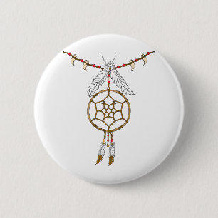 Dream Catcher Necklace 6 Cm Round Badge