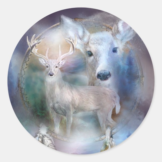 Dream Catcher - Spirit Of The White Deer Sticker (Front)