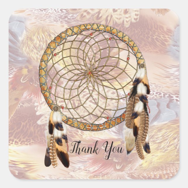 Dream Catcher Stationary Square Sticker (Front)