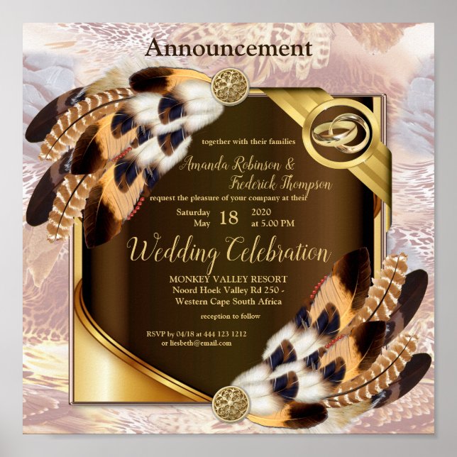Dream Catcher wedding Announcement Poster (Front)