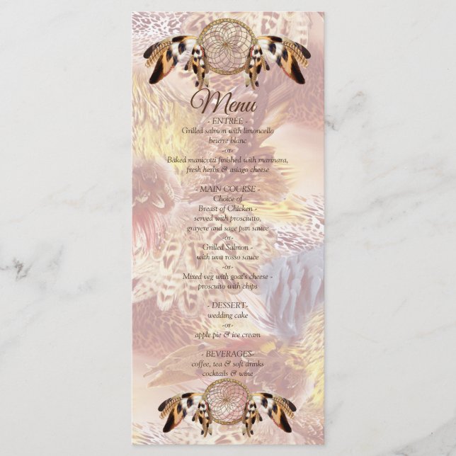 Dream Catcher Wedding Menu (Front)