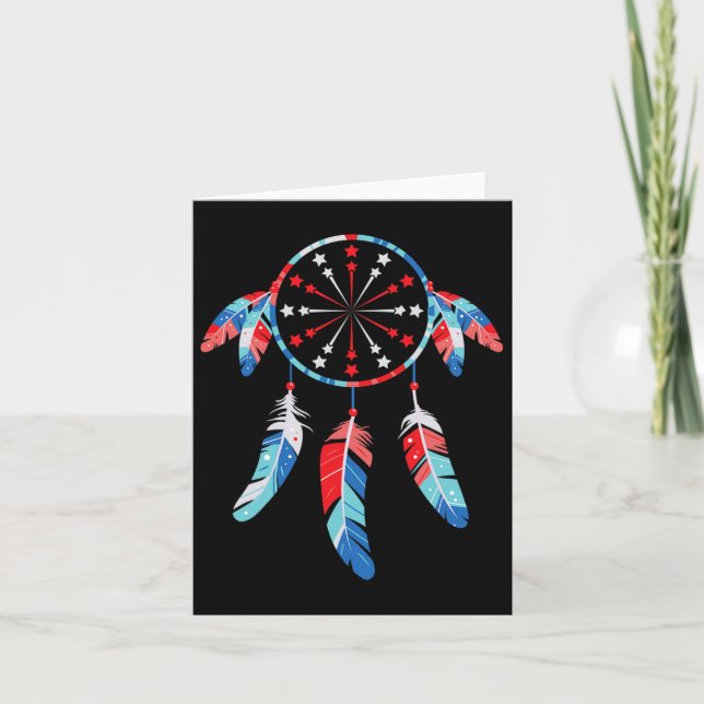 Dream Catcher Wind Chimes 4th Of July  Card (Front)