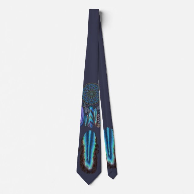Dream catcher with a magic-bird turquoise feathers tie (Front)