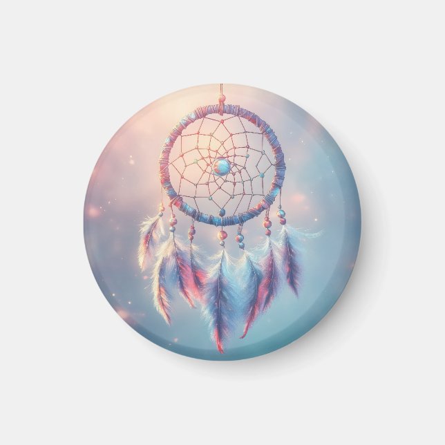 Dream Catcher with Soft Feathers and Beads Magnet (Front)