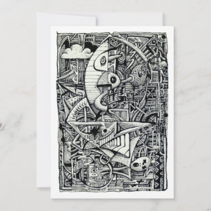 Dream Chamber, ink drawing  Flat Card