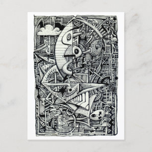 Dream Chamber, ink drawing  Postcard