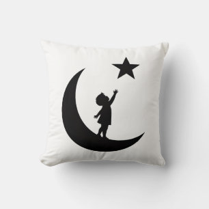 Dream Chaser Cute Minimalist Moon and Star Design Cushion