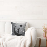 Dream Chaser Cute Minimalist Moon and Star Design Cushion<br><div class="desc">Bring imagination to life with this enchanting minimalist design of a child reaching for a star while standing on the moon. Perfect for kids’ t-shirts, pajamas, towels, and nursery accessories, this artwork inspires dreams, courage, and curiosity. Its clean silhouette fits beautifully on both light and dark fabrics, making it ideal...</div>