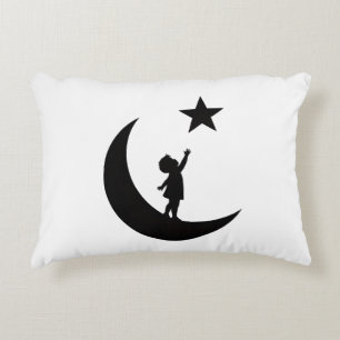 Dream Chaser Cute Minimalist Moon and Star Design Decorative Cushion