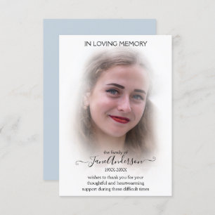 Dream Cloud Sympathy Funeral Photo Thank You Card