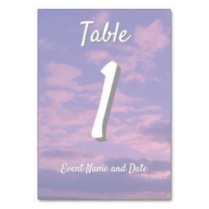 Dream Clouds Lover Theme Table Number