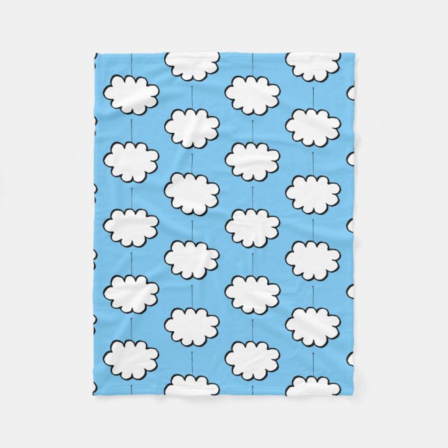 Dream Clouds on Strings Fleece Blanket (Front)