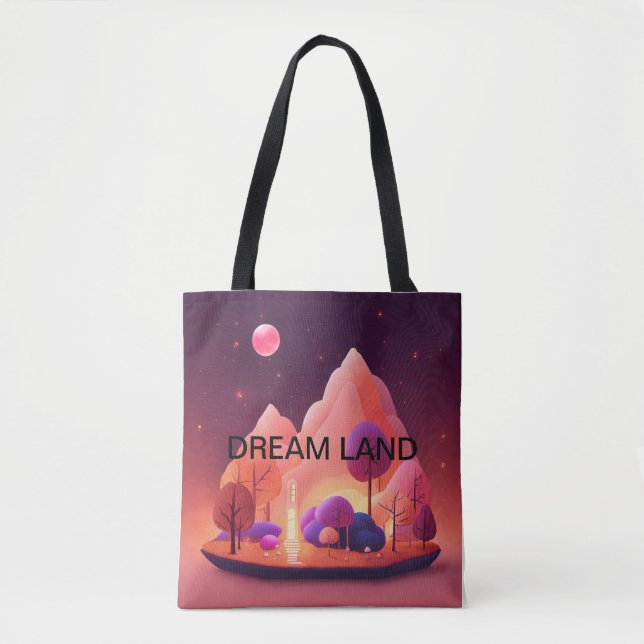 Dream cottage Under a Pink Moon. Tote Bag (Front)