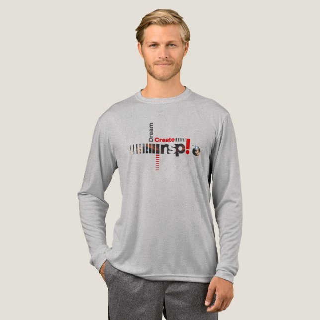 Dream Create Inspire | Men's Long Sleeve Tri-Blend Shirt (Full Front)