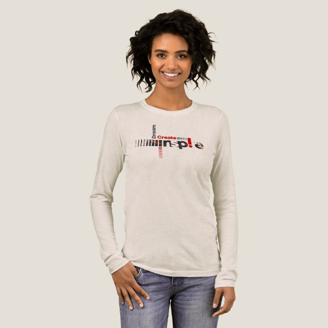 Dream Create Inspire | Women's Long Sleeve Tri-Blend Shirt (Full Front)