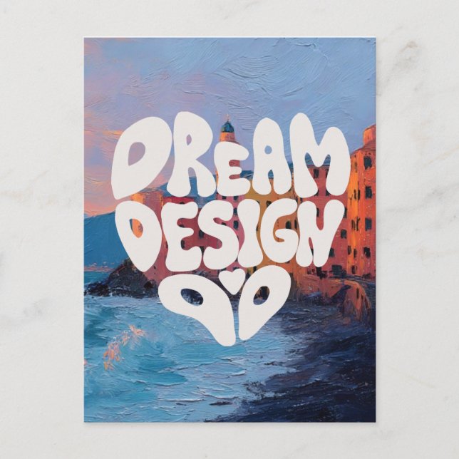 Dream Design Do Hand Lettering Typography for Arti Postcard (Front)