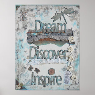 Dream, Discover, Inspire Quote Poster