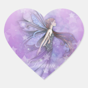 Dream Fairy in the Stars Heart Sticker