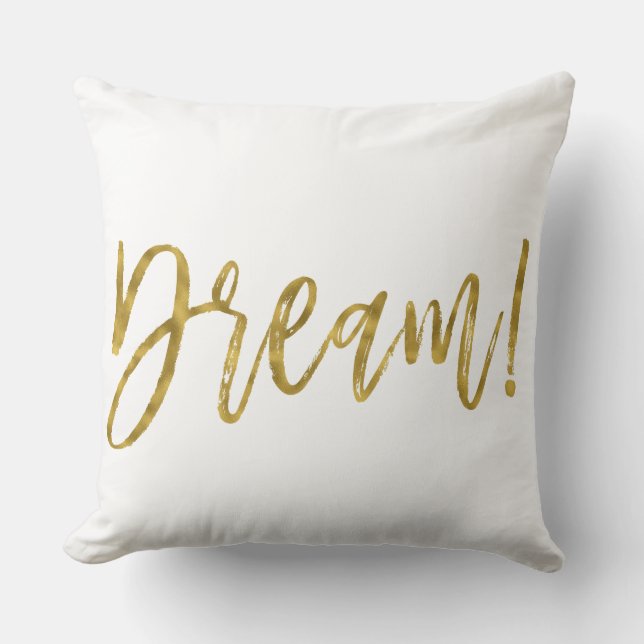 Dream Faux Gold Foil Pillow (Front)