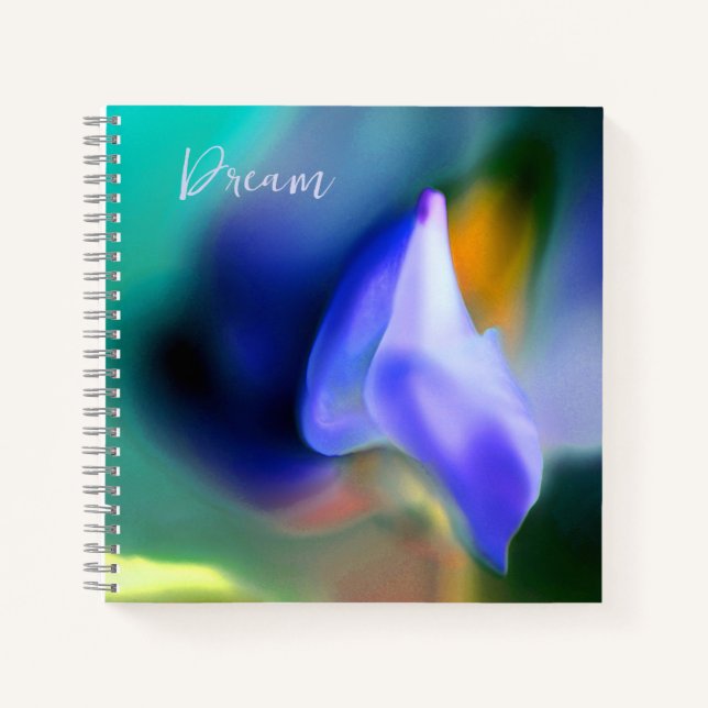 "Dream" Floral Print Spiral Notebook (Front)