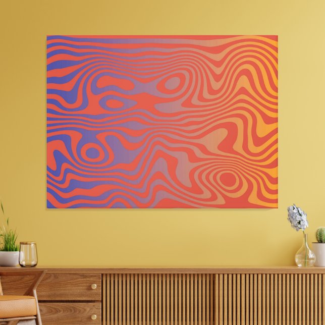 Dream Flow l Abstract Trippy Pattern - No. 01 Canvas Print (Insitu(LivingRoom))