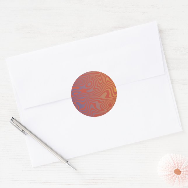 Dream Flow l Abstract Trippy Pattern - No. 01 Classic Round Sticker (Envelope)