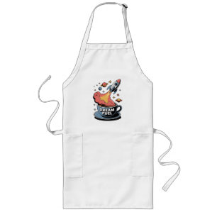 Dream Fuel Graphic: Rocket Launching from Coffee Long Apron