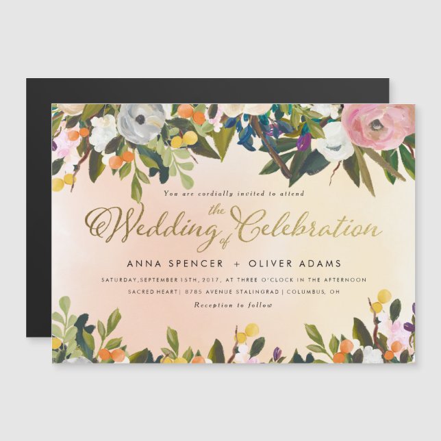 Dream Garden Floral Wedding Invitation (Front/Back)
