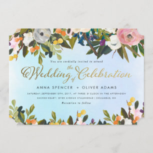 Dream Garden Floral Wedding Invitation