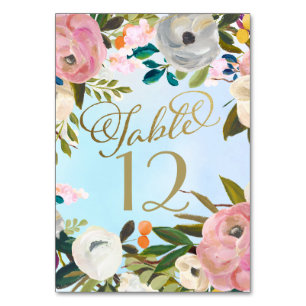 Dream Garden Floral Wedding Table Number