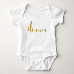 “Dream” Gold Typography Baby Girl Stylish Chic Bodysuit