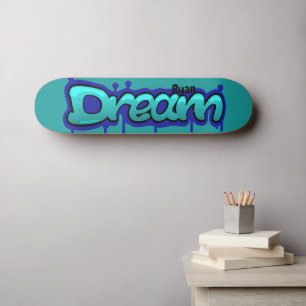 dream graffity style name blue skateboard